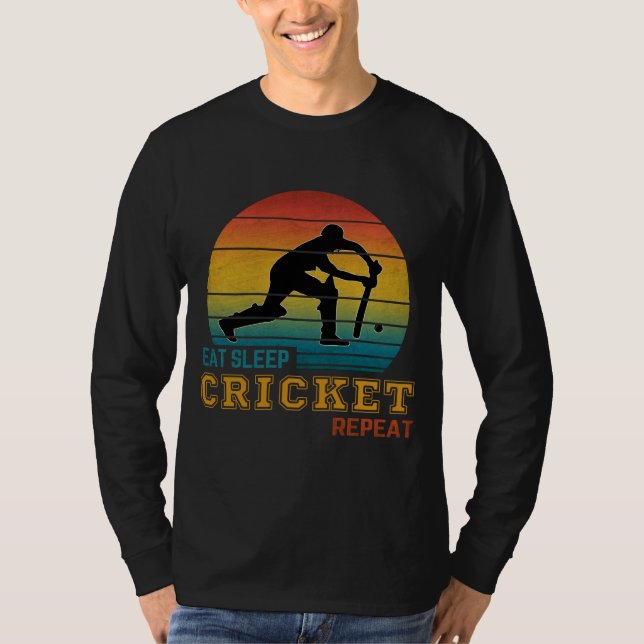 Eat Sleep Cricket Repeat  T-Shirt (Front)