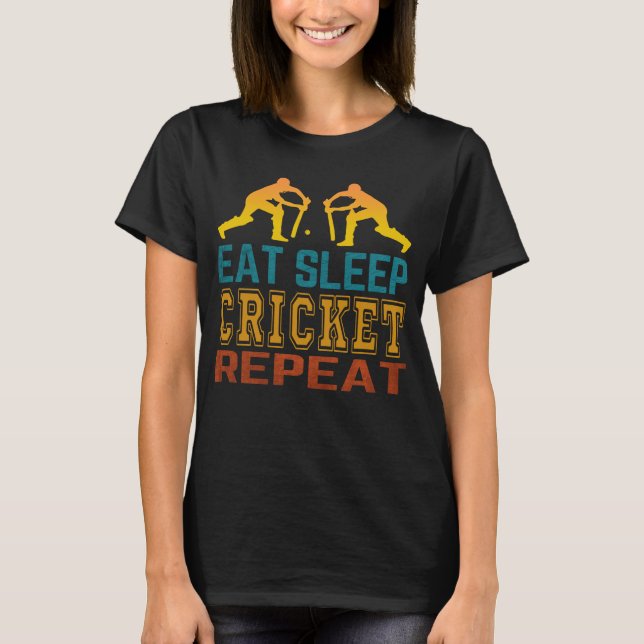 Eat Sleep Cricket Repeat T-Shirt (Front)