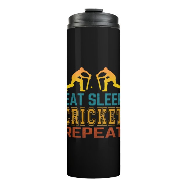 Eat Sleep Cricket Repeat Thermal Tumbler (Front)