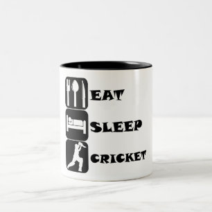 Eat Sleep Cricket Two-Tone Coffee Mug