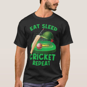 Eat Sleep Cricket Vintage Cricket Ll Game Field Po T-Shirt