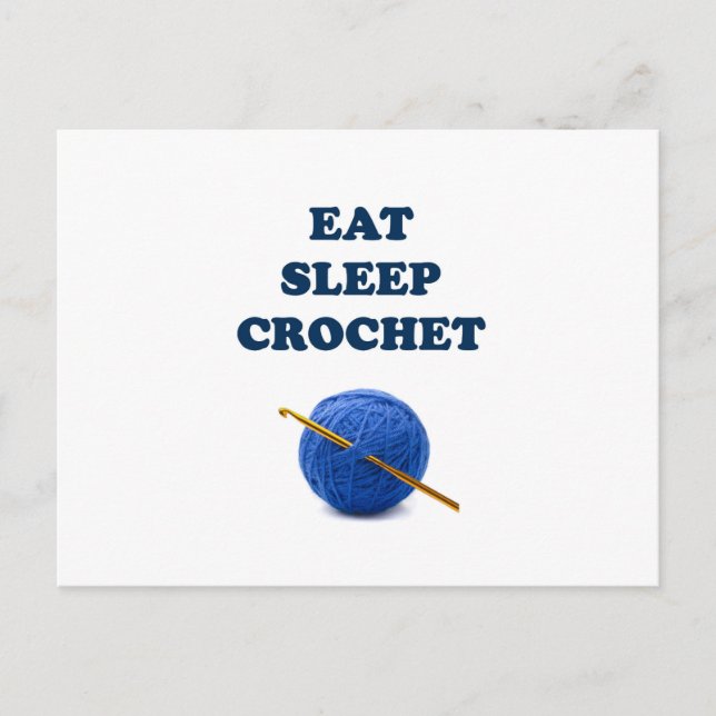 Eat Sleep Crochet Postcard (Front)