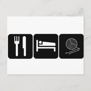Eat, Sleep, Crochet Postcard