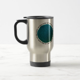 Eat Sleep Crochet • Teal Yarn Ball Travel Mug