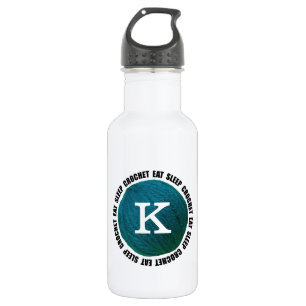 Eat Sleep Crochet • Yarn Monogram 532 Ml Water Bottle
