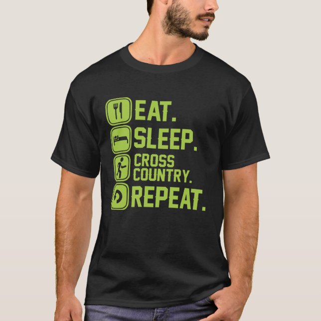 Eat sleep cross country repeat runner jogger T-Shirt (Front)