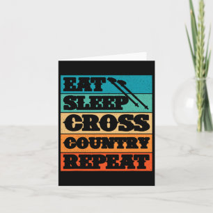 Eat Sleep Cross Country Repeat Skier Winter Sports Card
