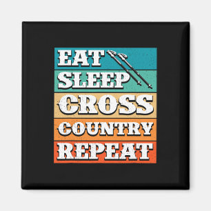 Eat Sleep Cross Country Repeat Skier Winter Sports Magnet