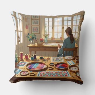 Eat.Sleep.Cross Stitch.Repeat- Gift for Stitchers Cushion
