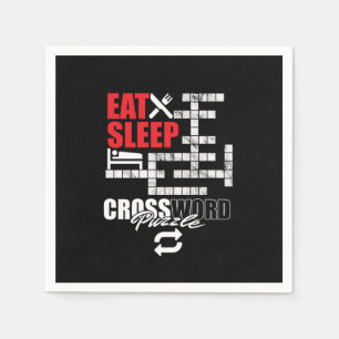 Eat Sleep Crossword Puzzle Repeat Puzzler Brain Te Napkin