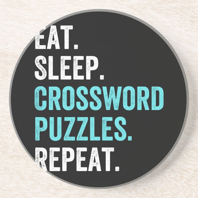 Eat.Sleep. Crossword Puzzles. Repeat. Coaster (Front)