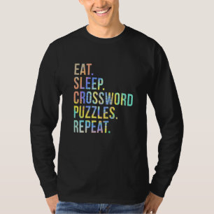 Eat Sleep Crossword Puzzles Repeat Funny Tie Dye T-Shirt
