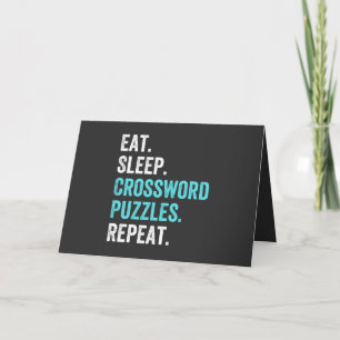 Eat.Sleep. Crossword Puzzles. Repeat. Holiday Card