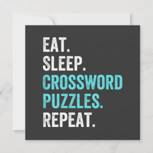 Eat.Sleep. Crossword Puzzles. Repeat. Invitation