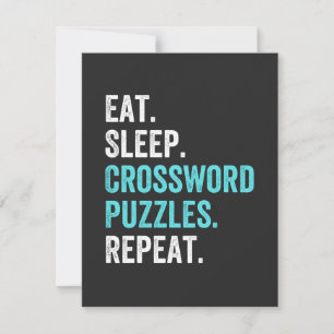 Eat.Sleep. Crossword Puzzles. Repeat. Thank You Card