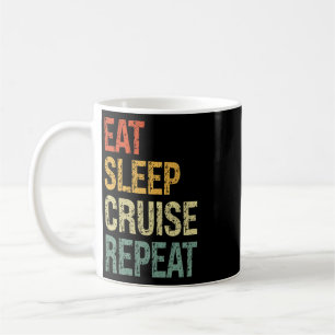 Eat Sleep Cruise Repeat Family Couple Beach Holida Coffee Mug