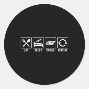 Eat Sleep Cruise Repeat Family Cruise Vacation For Classic Round Sticker