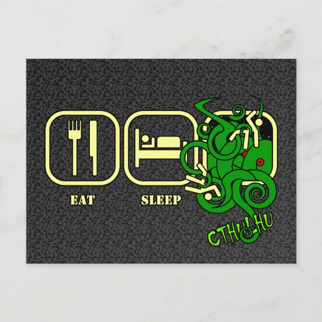 Eat - Sleep - Cthulhu Postcard (Front)