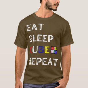 Eat Sleep Cube Repeat Funny Cubes Puzzle Speed Cub T-Shirt