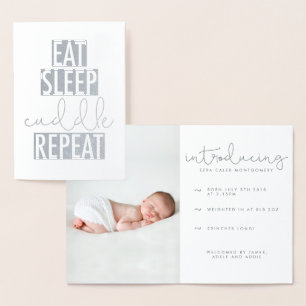 EAT, SLEEP, cuddle, REPEAT Foil Card