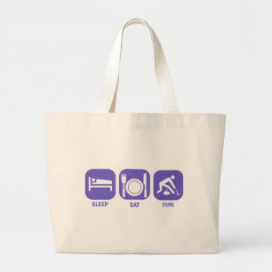 Eat Sleep Curl Large Tote Bag