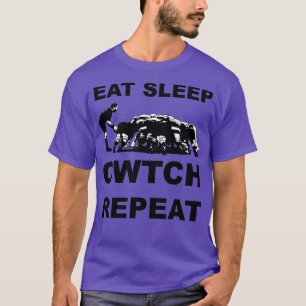 Eat Sleep Cwtch Repeat Welsh Rugby Humour T-Shirt