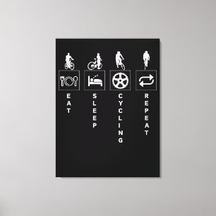 Eat Sleep Cycling Repeat Canvas Print