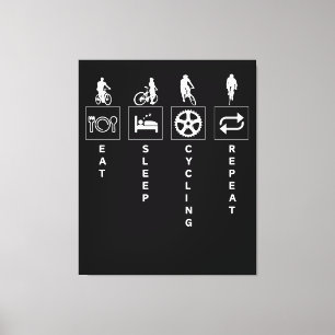 Eat Sleep Cycling Repeat Canvas Print