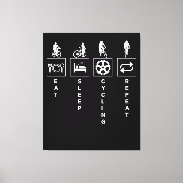 Eat Sleep Cycling Repeat Canvas Print (Front)