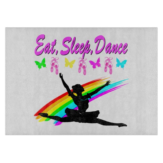 EAT, SLEEP, DANCE BALLERINA DESIGN CUTTING BOARD (Front)