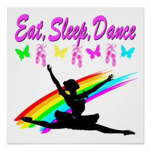 EAT, SLEEP, DANCE BALLERINA DESIGN POSTER