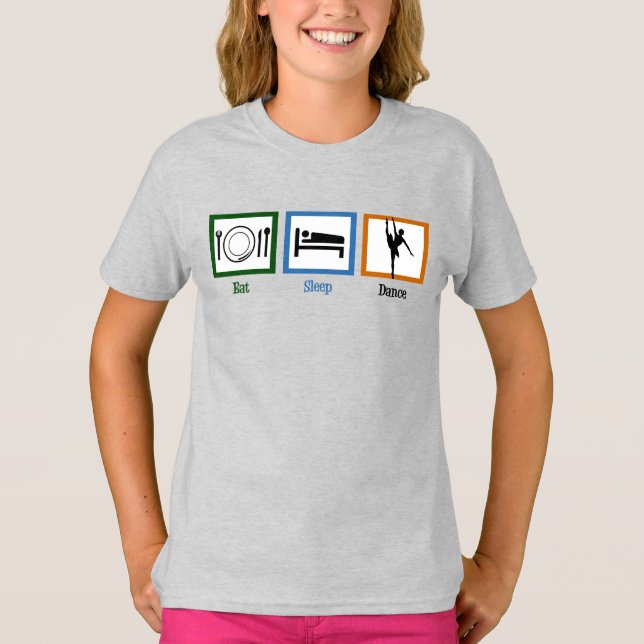 Eat Sleep Dance Funny Ballet Dancer T-Shirt (Front)
