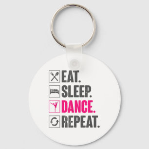 Eat Sleep Dance Repeat Vintage Dancing Gifts Dance Key Ring