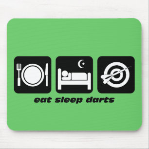 Eat sleep darts mouse mat