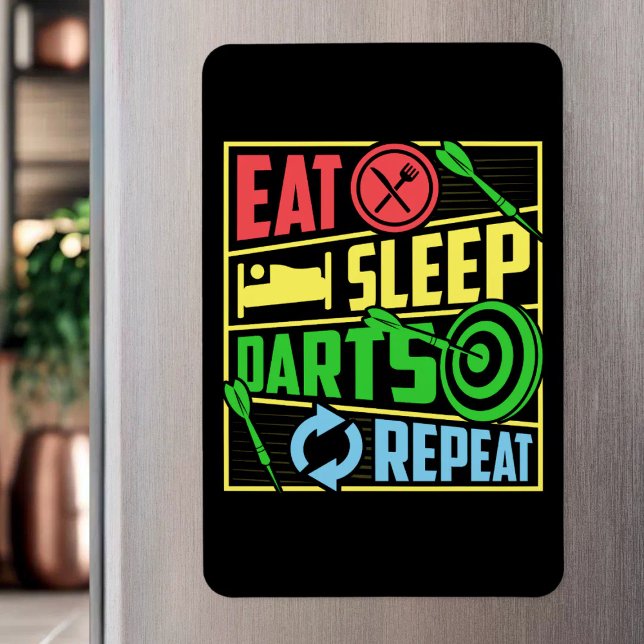 Eat Sleep Darts Repeat - Funny Dart Fan Magnet (Creator Uploaded)