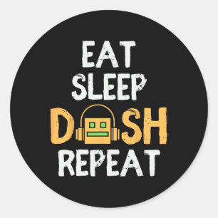 Eat Sleep Dash Repeat Video Game Geometry Dash Gam Classic Round Sticker