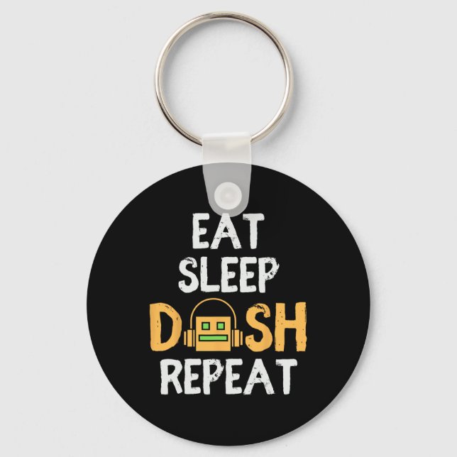 Eat Sleep Dash Repeat Video Game Geometry Dash Gam Key Ring (Front)