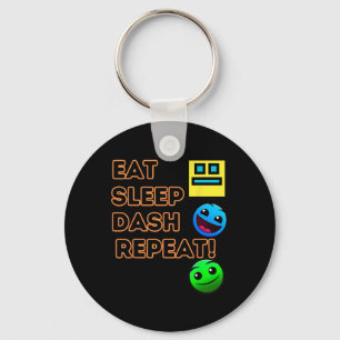 Eat Sleep Dash Repeat Video Game Geometry Video Ga Key Ring