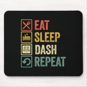 Eat Sleep Dash Repeat Video Game Geometry Video Ga Mouse Mat