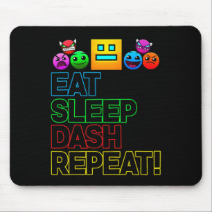Eat Sleep Dash Repeat Video Game Geometry Video Ga Mouse Mat