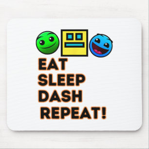Eat Sleep Dash Repeat Video Game Geometry Video Ga Mouse Mat