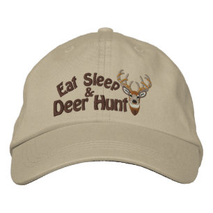 Eat Sleep Deer Hunt White Tail Embroidery Embroidered Hat