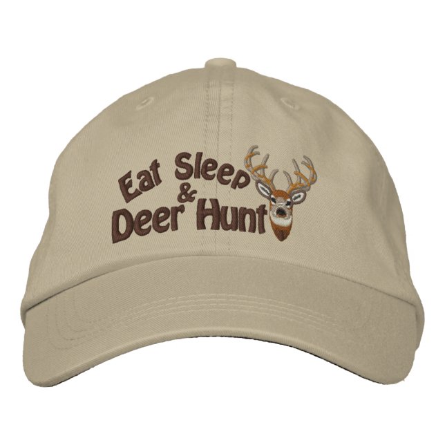 Eat Sleep Deer Hunt White Tail Embroidery Embroidered Hat (Front)