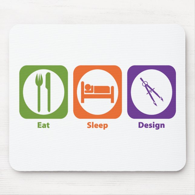 Eat Sleep Design Mouse Mat (Front)