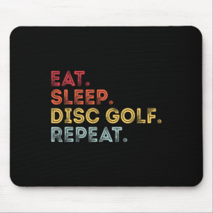 Eat Sleep Disc Golf Repeat Disc Golf Player Retro  Mouse Mat
