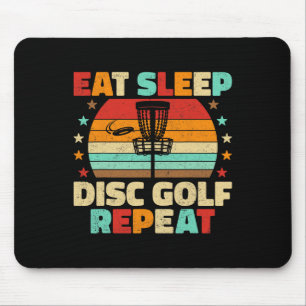 Eat Sleep Disc Golf Repeat Frisbee Disc Golf Lover Mouse Mat