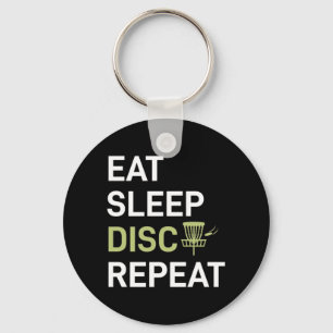 Eat Sleep Disc Golf Repeat Key Ring