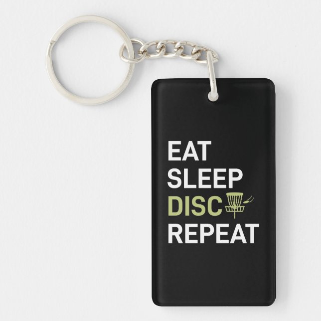 Eat Sleep Disc Golf Repeat Key Ring (Front)