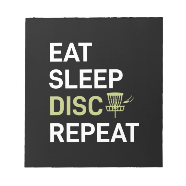 Eat Sleep Disc Golf Repeat Notepad (Front)
