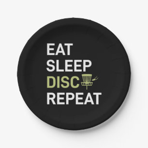 Eat Sleep Disc Golf Repeat Paper Plate
